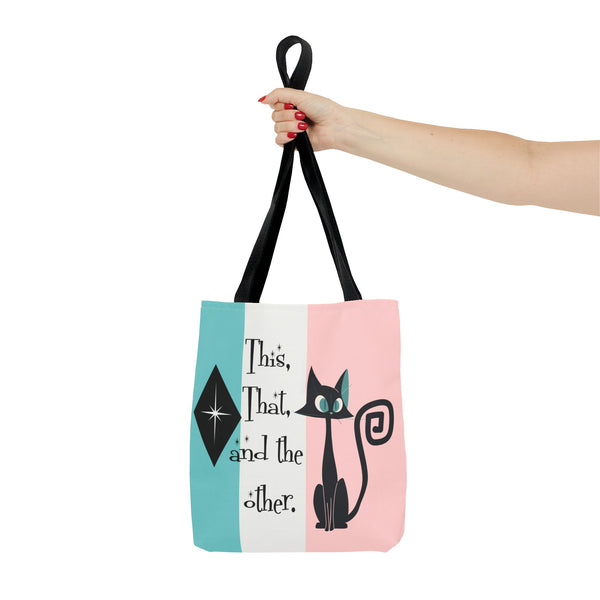 Atomic Kitty Cat, Shopping Tote Bag, Teacher, Cat Mom, Random Stuff Cute Kitschy Tote