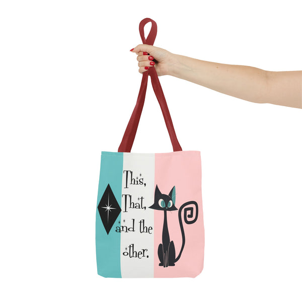 Atomic Kitty Cat, Shopping Tote Bag, Teacher, Cat Mom, Random Stuff Cute Kitschy Tote
