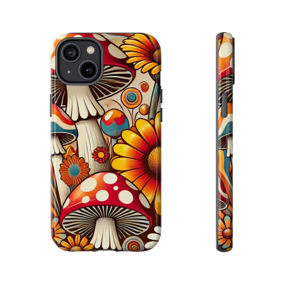 Colorful Mushroom Flower Phone Case - Boho Chic Design