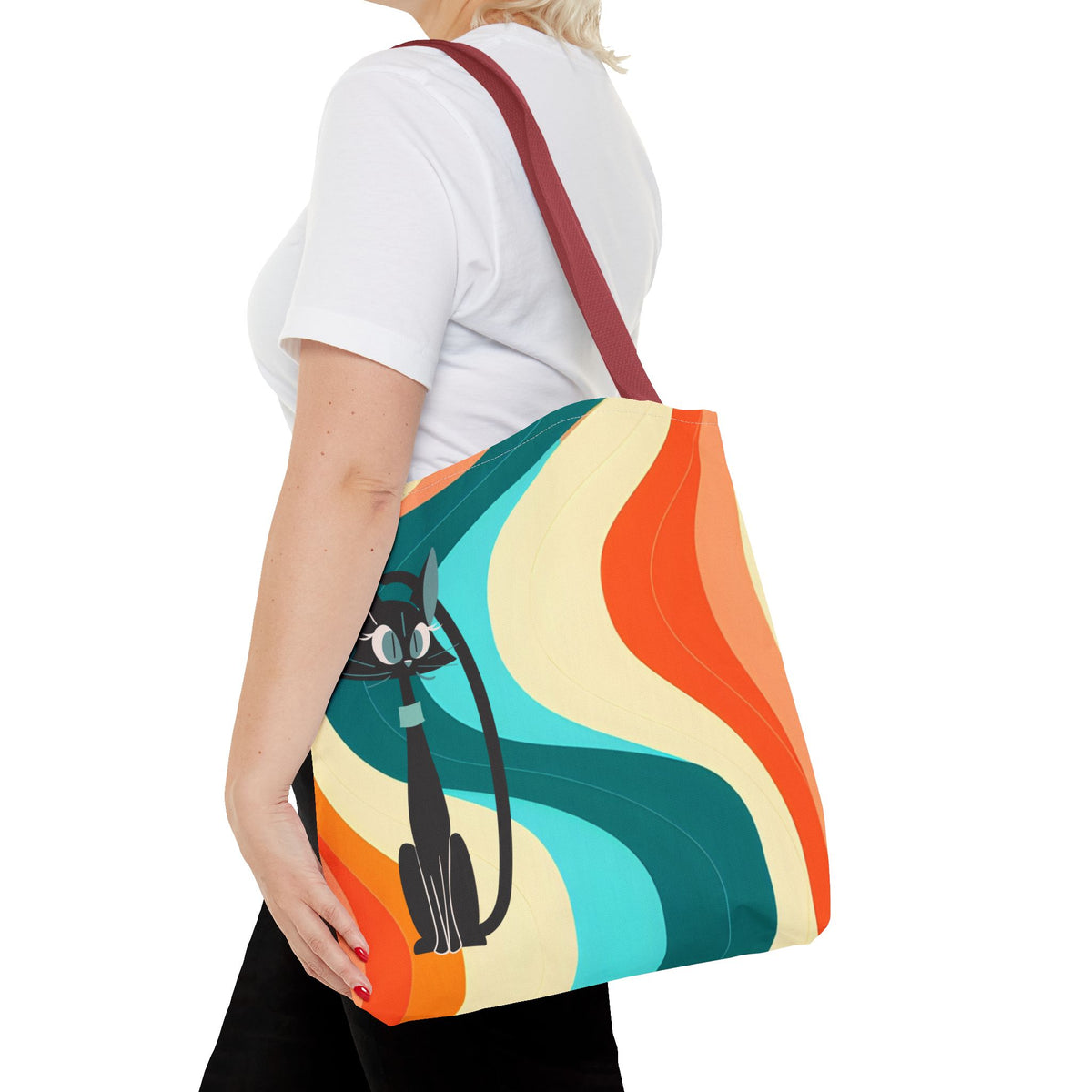 Atomic Cat Mid Mod Groovy Tote Bag - Mid Century Modern Gal