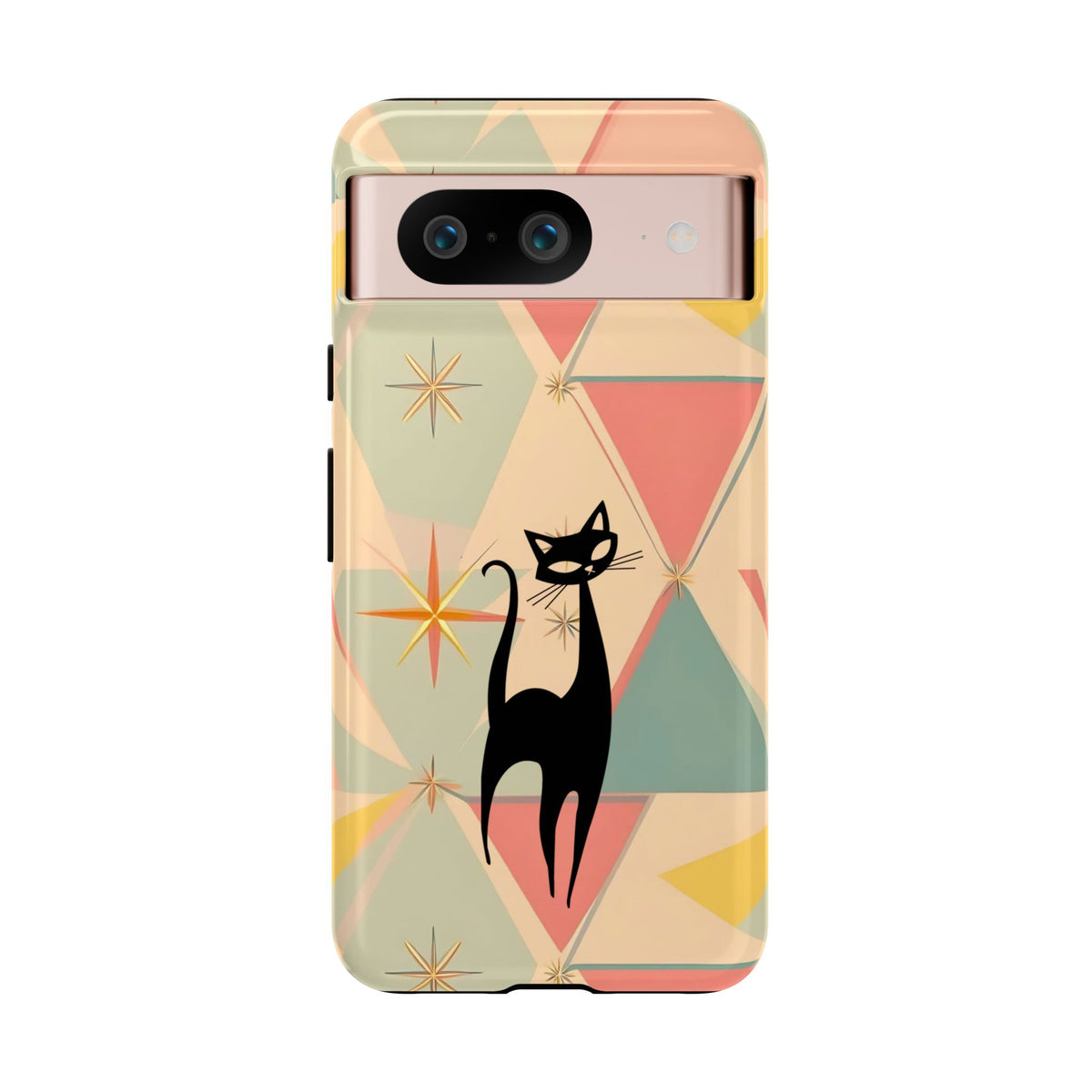Atomic Cat Mid Mod Retro Cat Phone Case | Tough Cases with Vintage Vibe | Ideal for Cat Lovers