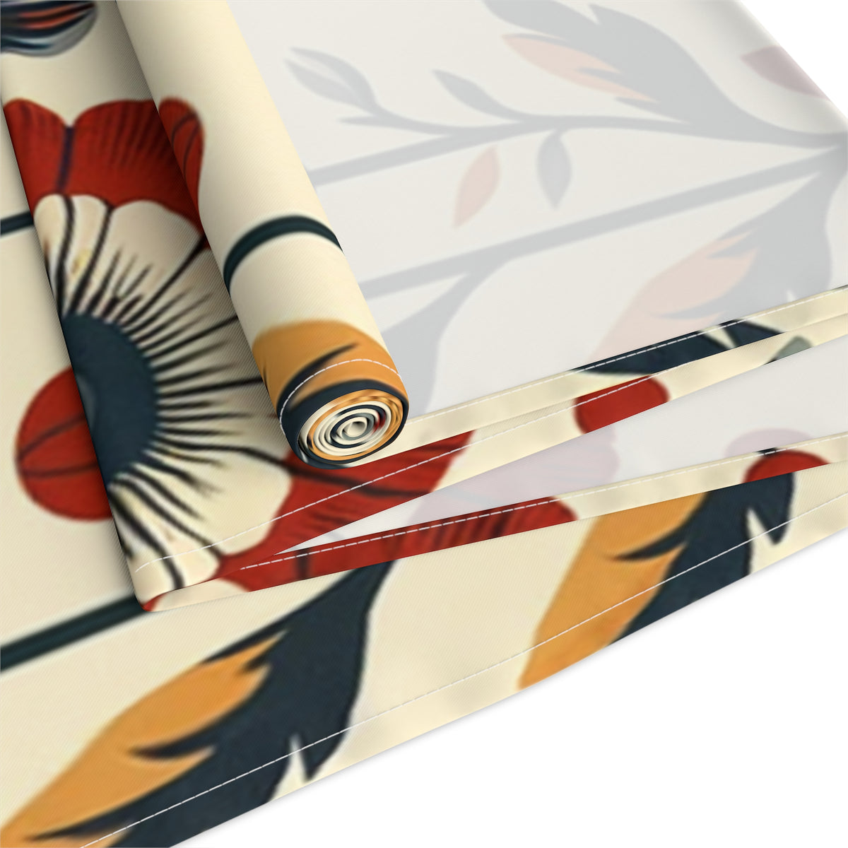 Scandinavian Modern Danish Design, Poppy, Marigold, Floral MCM Table Runner - Mid Century Modern Gal