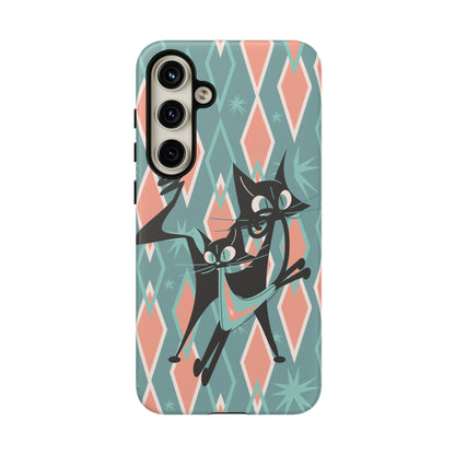 Mid Mod Atomic Cat Kitschy Retro Chic Samsung, Smart Phone Tough Cases