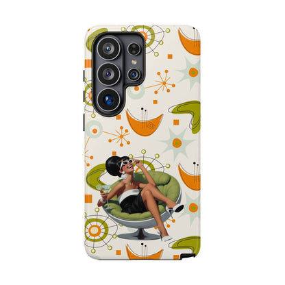 Mid Century Modern Atomic Starburst Mid Mod 60s Gal Retro Chic Tough Phone Case with Vintage Glamour Design