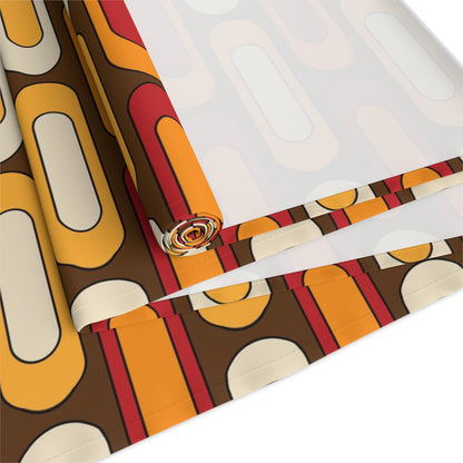 Retro Geometric Table Runner - Vibrant Mid Mod Design - Mid Century Modern Gal