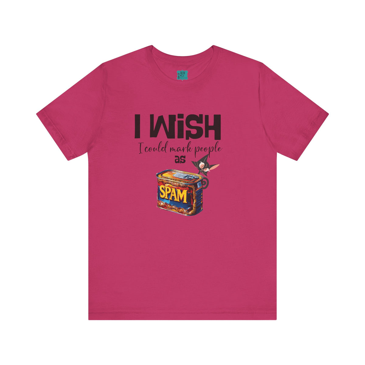 Funny Atomic Cat Mid Mod Retro Tee, I wish I could Mark People As Spam Unisex Jersey Short Sleeve Tee - Mid Century Modern Gal
