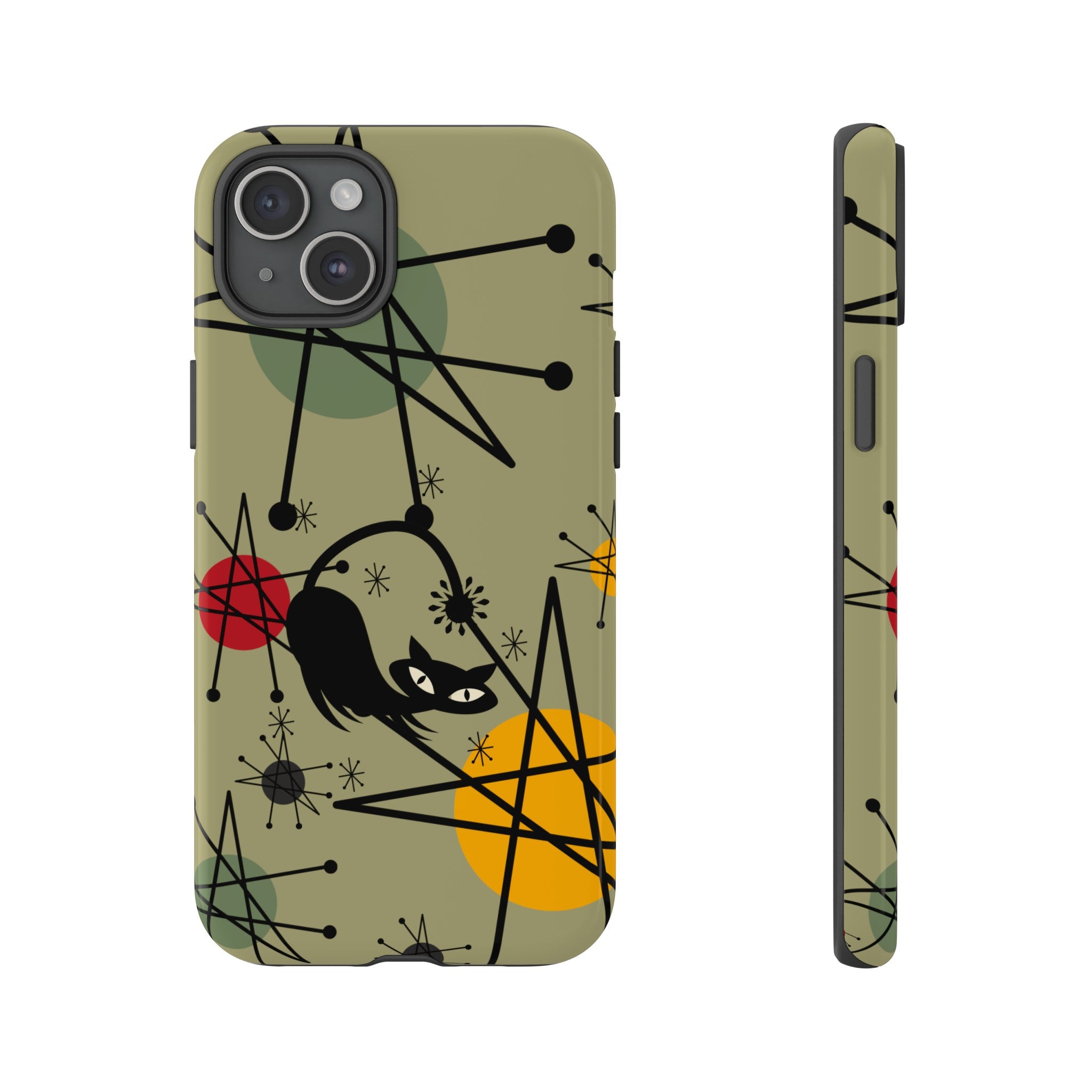 Mid Century Modern Atomic Cat, Retro Chic Groovy Mod Samsung, Smart Phone Tough Cases