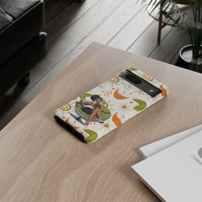 Mid Century Modern Atomic Starburst Mid Mod 60s Gal Retro Chic Tough Phone Case with Vintage Glamour Design