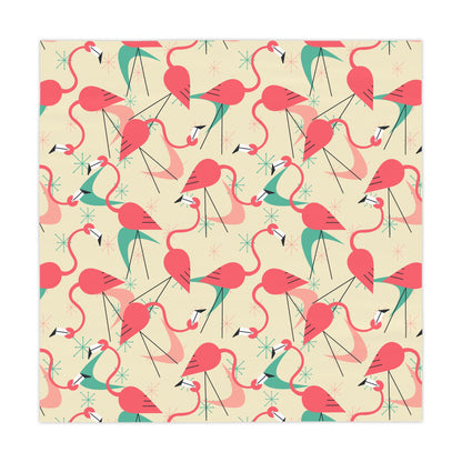 Mid Mod Retro Kitschy Palm Springs California Tropical Flamingo Tablecloth - Perfect for Summer Vibes - Mid Century Modern Gal