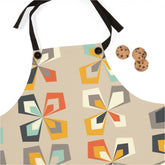 Mid Mod 60s 70s Scandi Flower Beige, Pinwheel Butterfly Retro MCM Apron - Mid Century Modern Gal