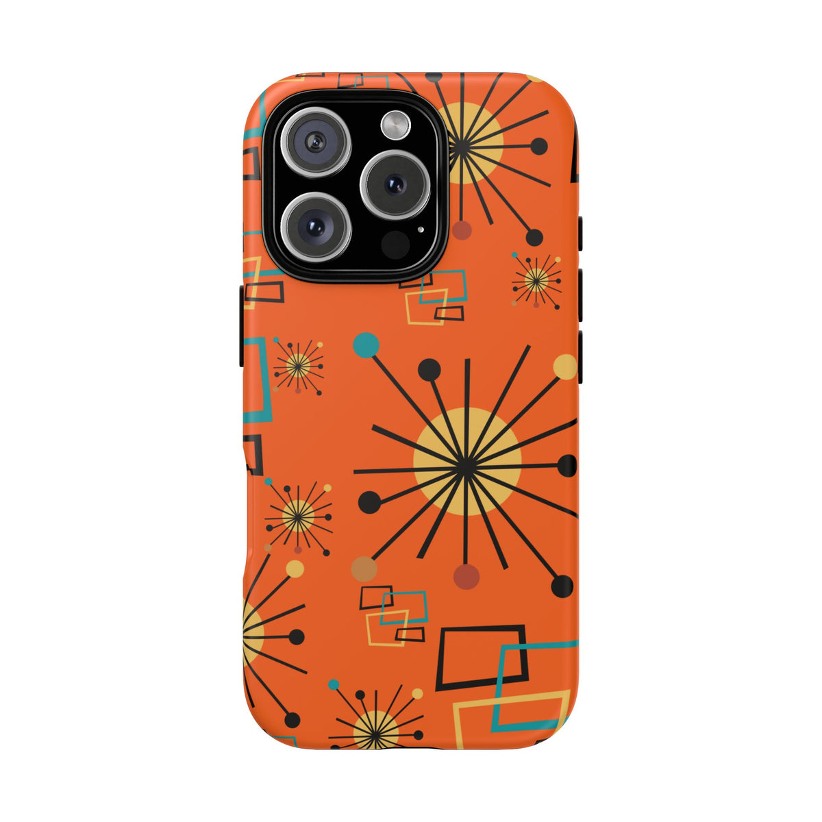 Mid Century Modern Sinatra Orange, Starburst, Geometric Funky Fun Tough Phone Case