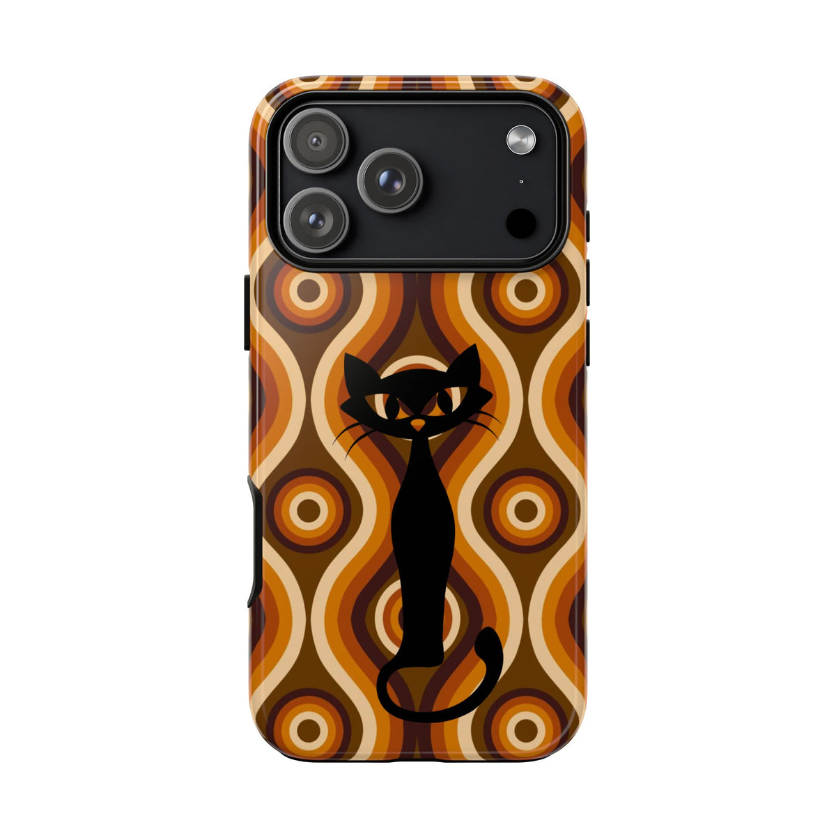Retro Phone Case, Groovy Brown, Atomic Kitsch Cat Tough Smart Phone Cases