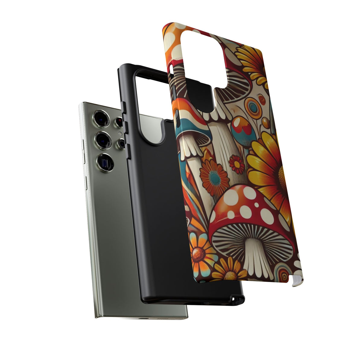 Colorful Mushroom Flower Phone Case - Boho Chic Design