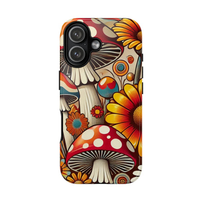 Colorful Mushroom Flower Phone Case - Boho Chic Design