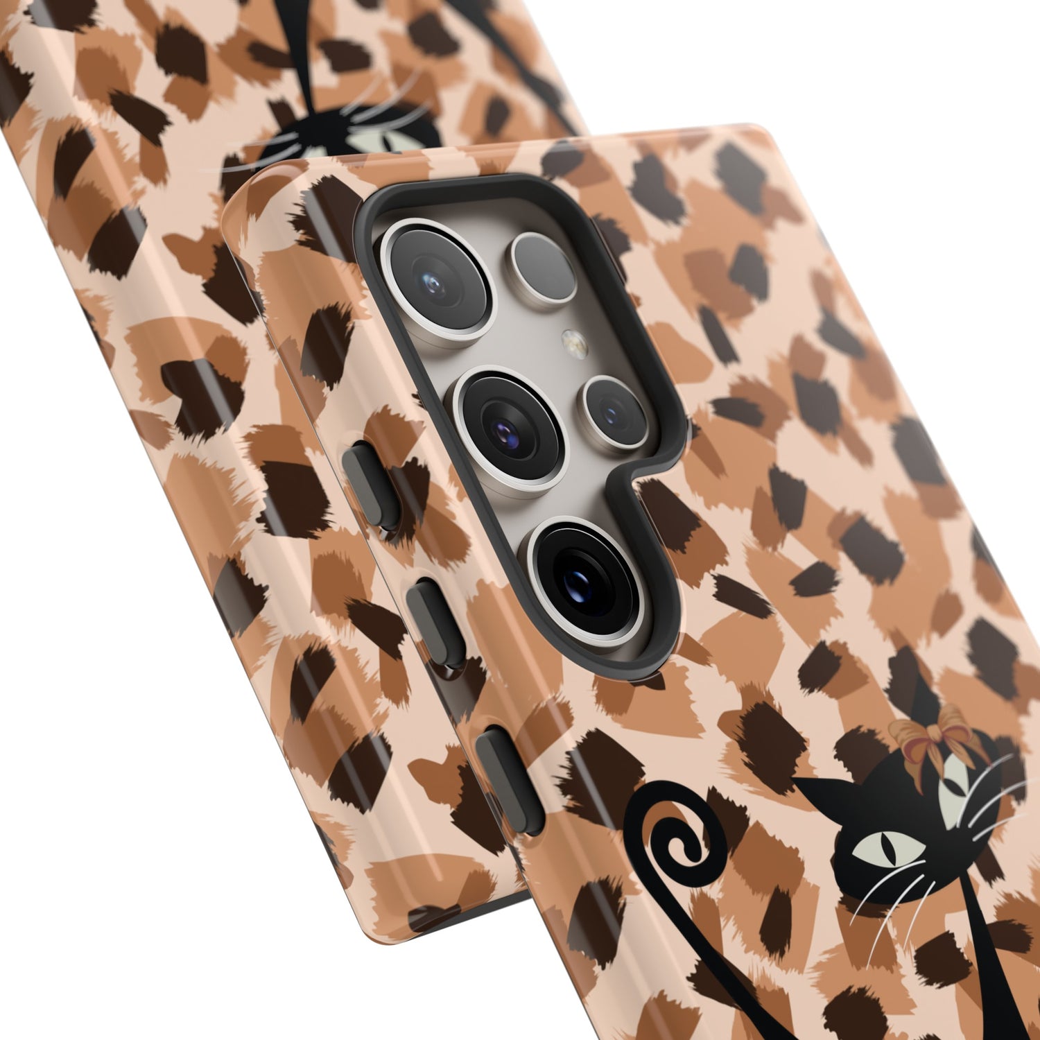 Mid Century Modern Atomic Cat, Animal Print Kitschy Trendy Smart Phone Tough Cases