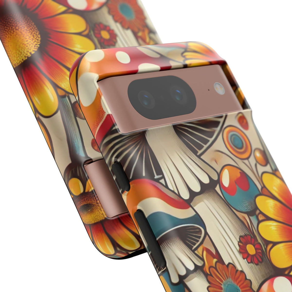 Colorful Mushroom Flower Phone Case - Boho Chic Design