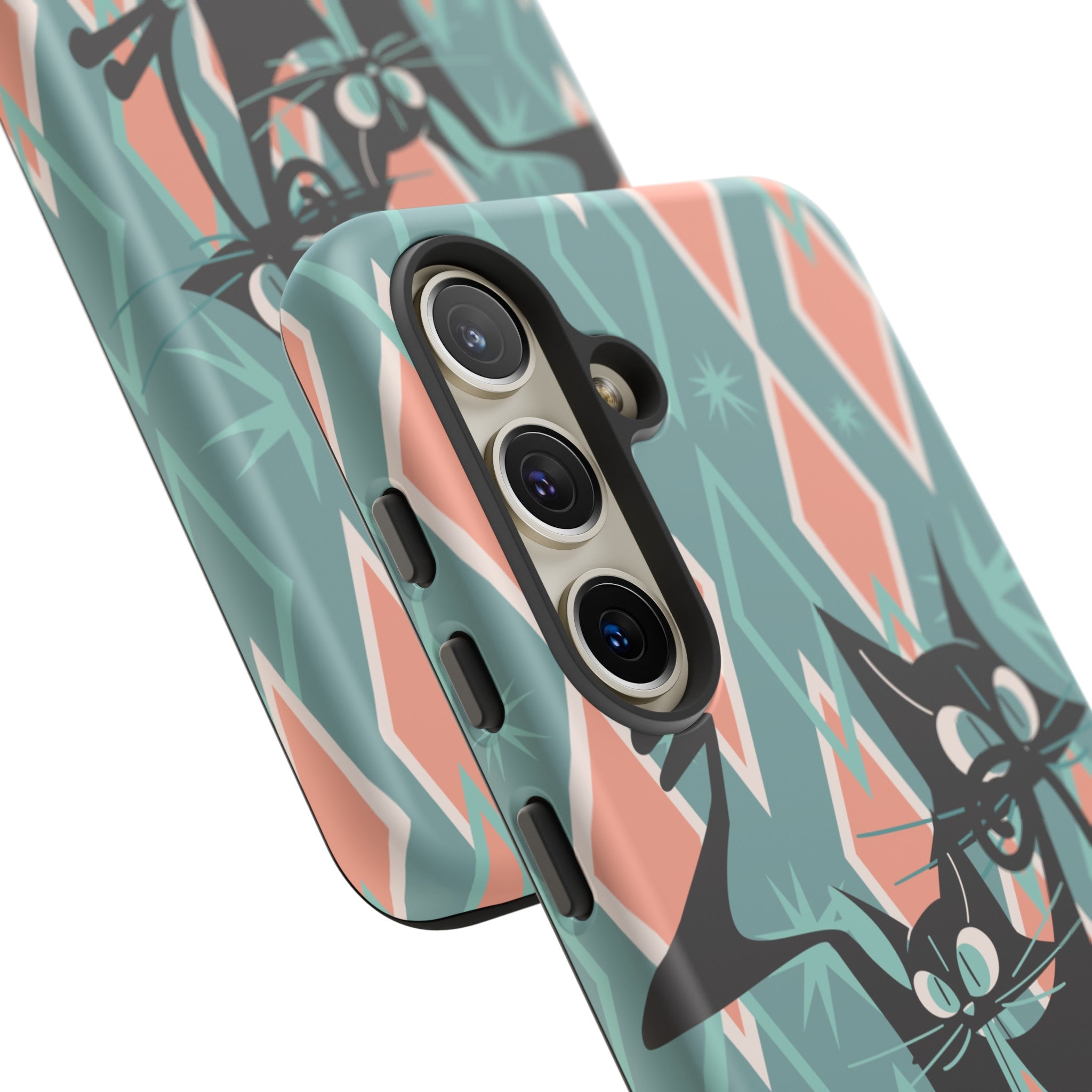 Mid Mod Atomic Cat Kitschy Retro Chic Samsung, Smart Phone Tough Cases