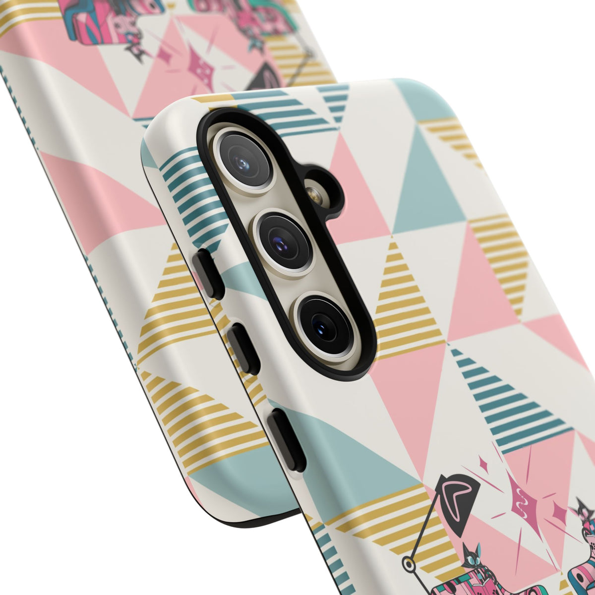 Atomic Cats Reading, Book Talk, Book Lover, Retro Chic Phone Case with Retro Vibe - Cozy Living Room Design