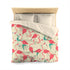 Palm Springs California Kitschy Quirky Dancing Tropical Flamingos Duvet Cover - Fun Summer Bedding - Mid Century Modern Gal