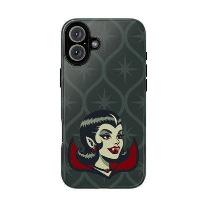 Vampire Dracula Girl Halloween Goth Horror Buff MCM Green Tough Phone Case