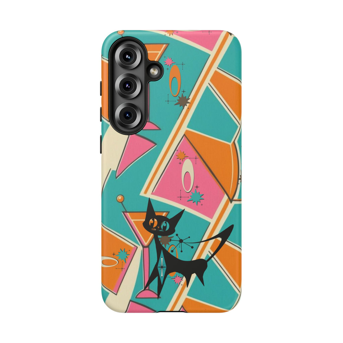 Atomic Cat Mid Mod Retro Cat Phone Case - Tough Cases for Stylish Cat Lovers