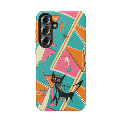 Atomic Cat Mid Mod Retro Cat Phone Case - Tough Cases for Stylish Cat Lovers