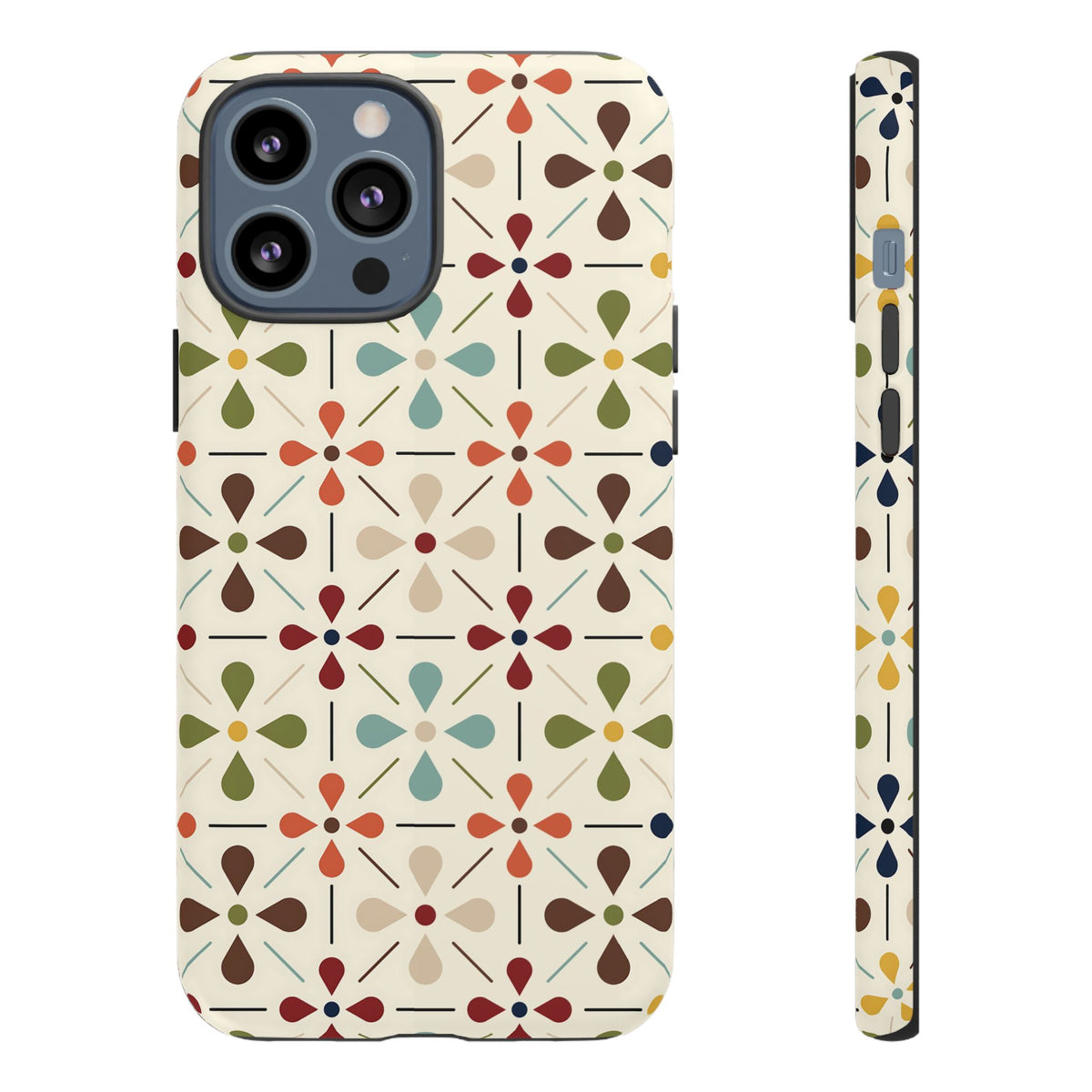 Scandinavian Flower, Mid Modern Danish Design Tough Phone Case