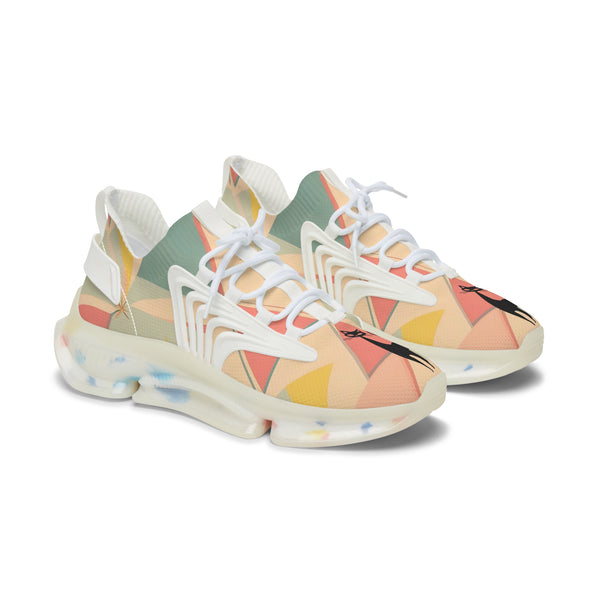 Atomic Retro Footwear, Kitschy Cat Colorful Women's Mesh Sneakers - Stylish & Comfortable Athletic Shoes