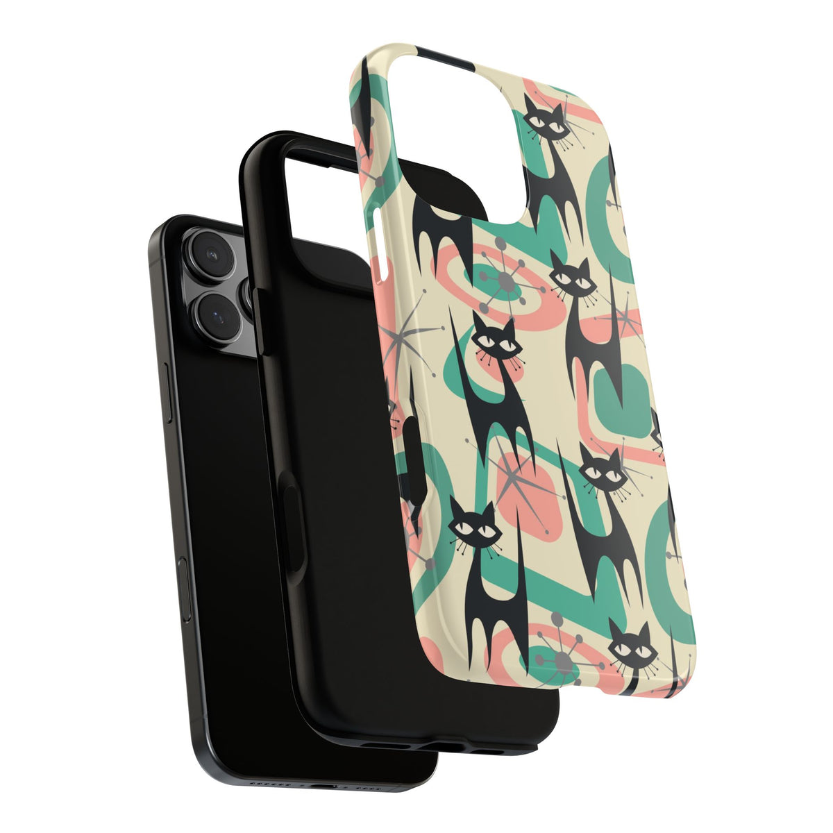 Atomic Cat Mid Century Modern Starburst Retro Kitsch Tough Phone Case