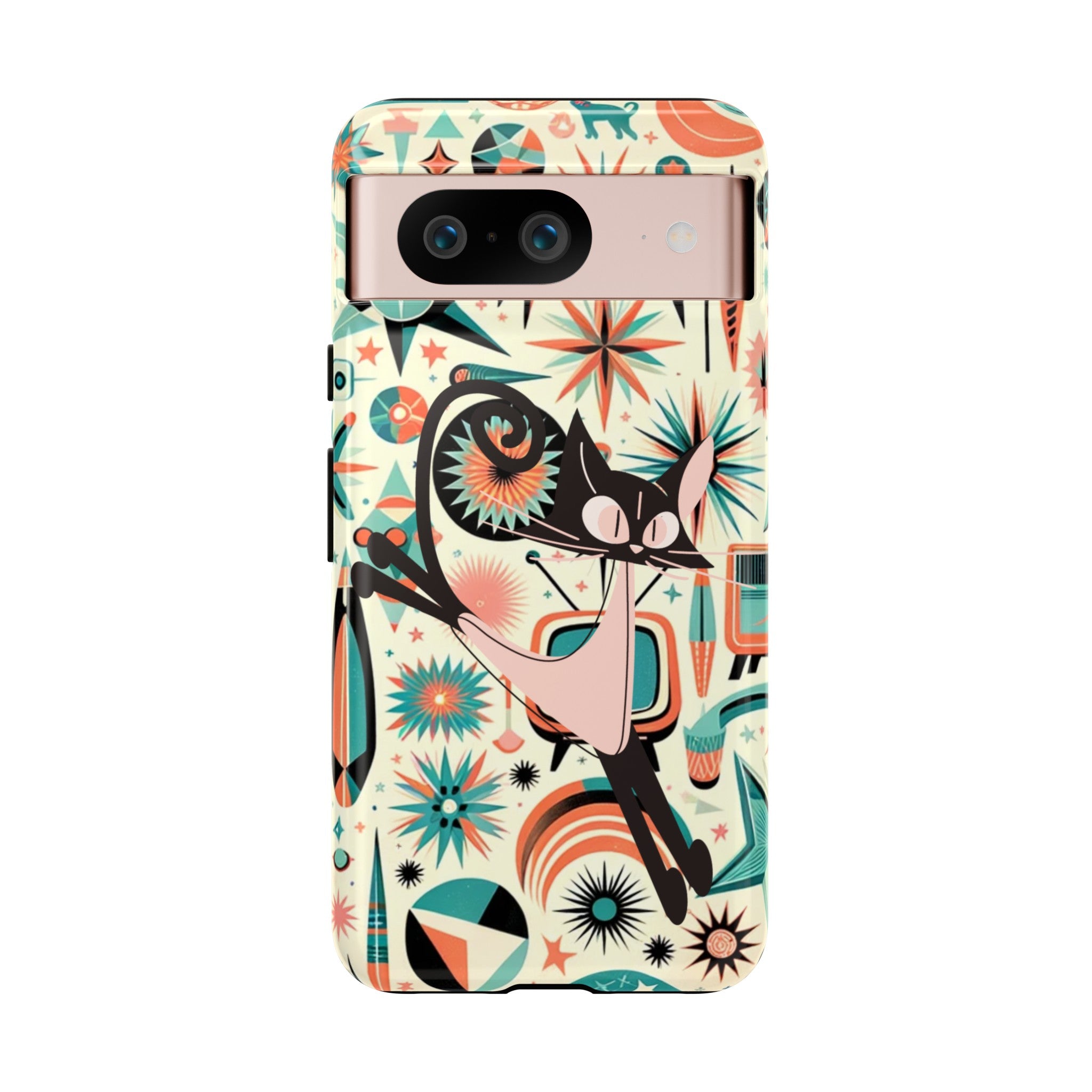 Atomic Kitty Boomerang Space Kitty Mid Century Modern Samsung, Smart Phone, Tough Cases