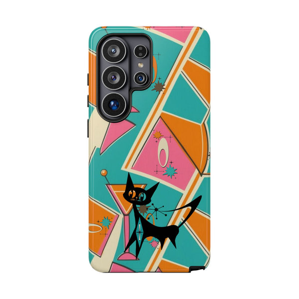Atomic Cat Mid Mod Retro Cat Phone Case - Tough Cases for Stylish Cat Lovers