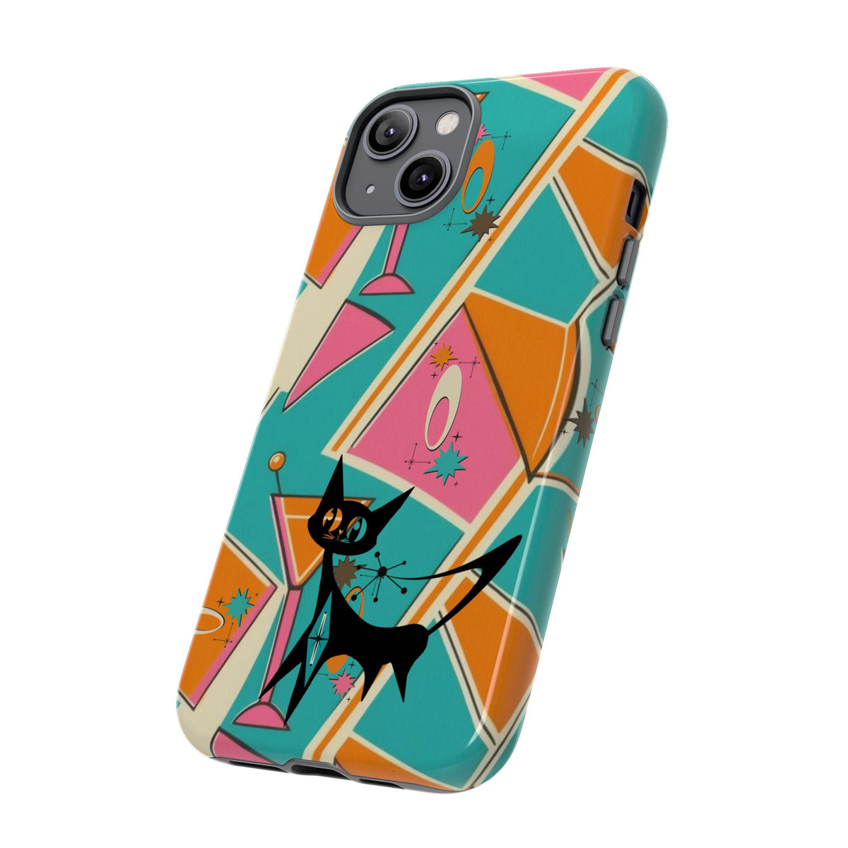 Atomic Cat Mid Mod Retro Cat Phone Case - Tough Cases for Stylish Cat Lovers