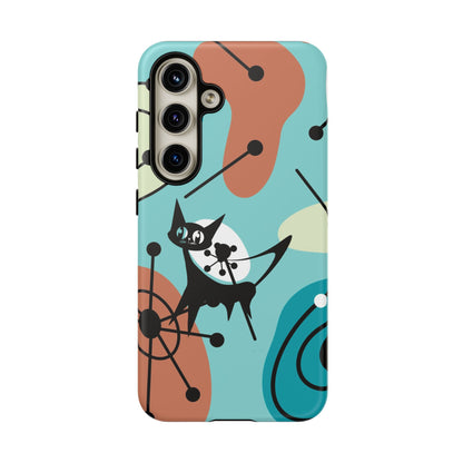 Atomic Kittie, Mid Century Modern Geometric Amoeba Retro Smart PhoneTough Phone