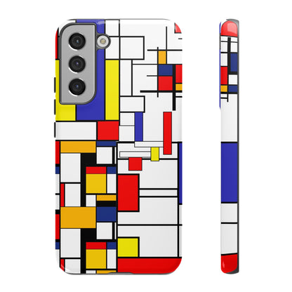 Retro Mod Mondrian, Mid Century Modern Style Tough Phone Case - Mid Century Modern Gal