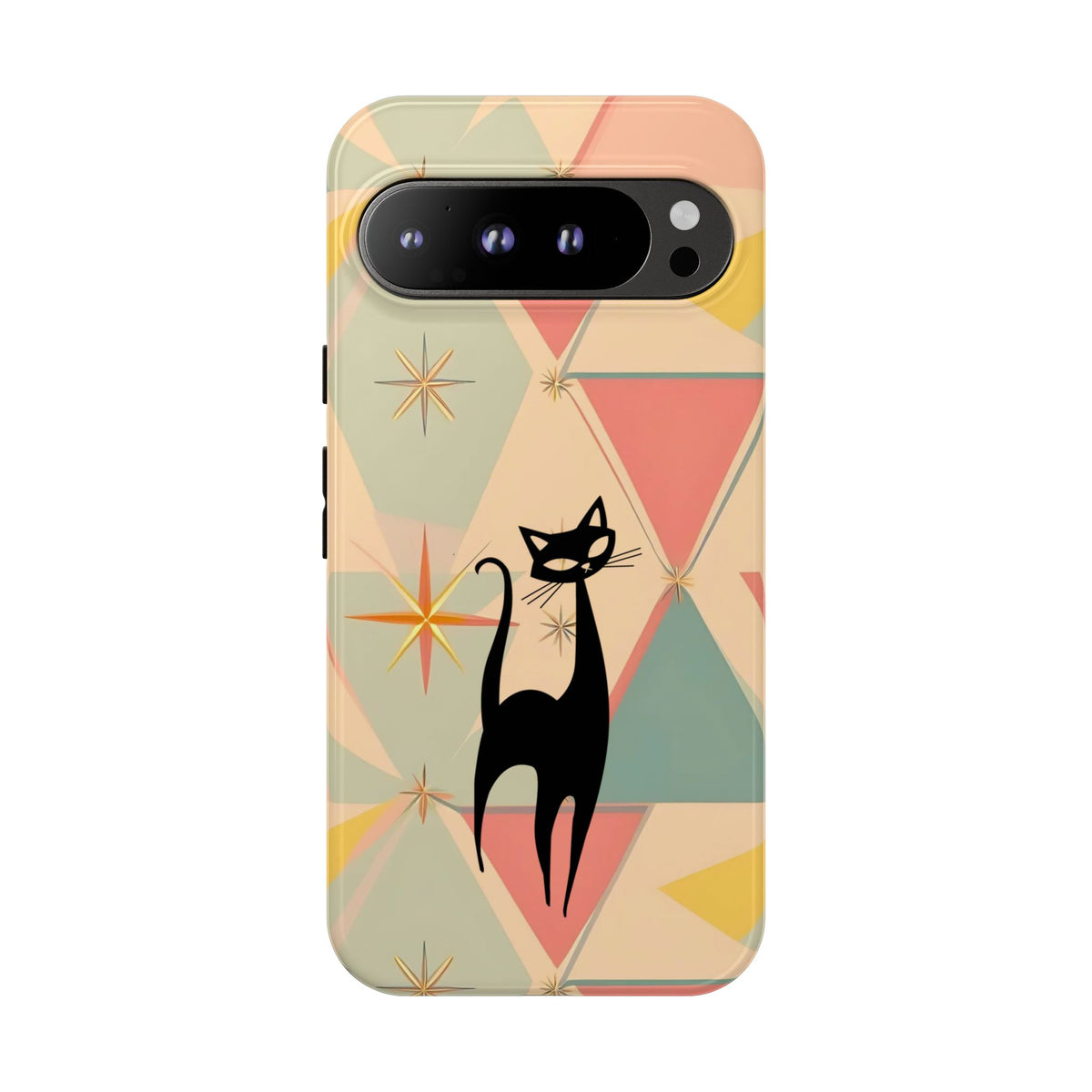 Atomic Cat Mid Mod Retro Cat Phone Case | Tough Cases with Vintage Vibe | Ideal for Cat Lovers