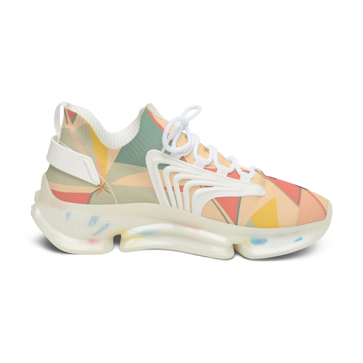 Atomic Retro Footwear, Kitschy Cat Colorful Women's Mesh Sneakers - Stylish & Comfortable Athletic Shoes - Mid Century Modern Gal