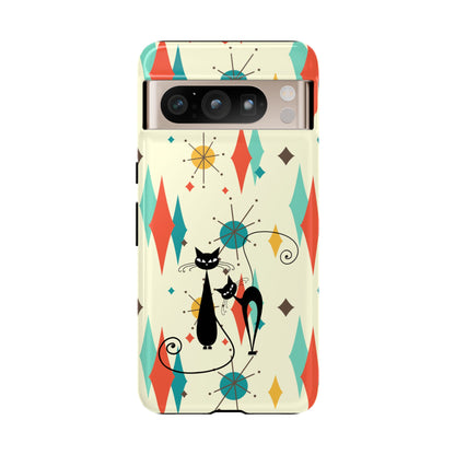 Atomic Kitty Cat, Mid Mod Franciscan Pattern, Kitsch Tough Phone Cases