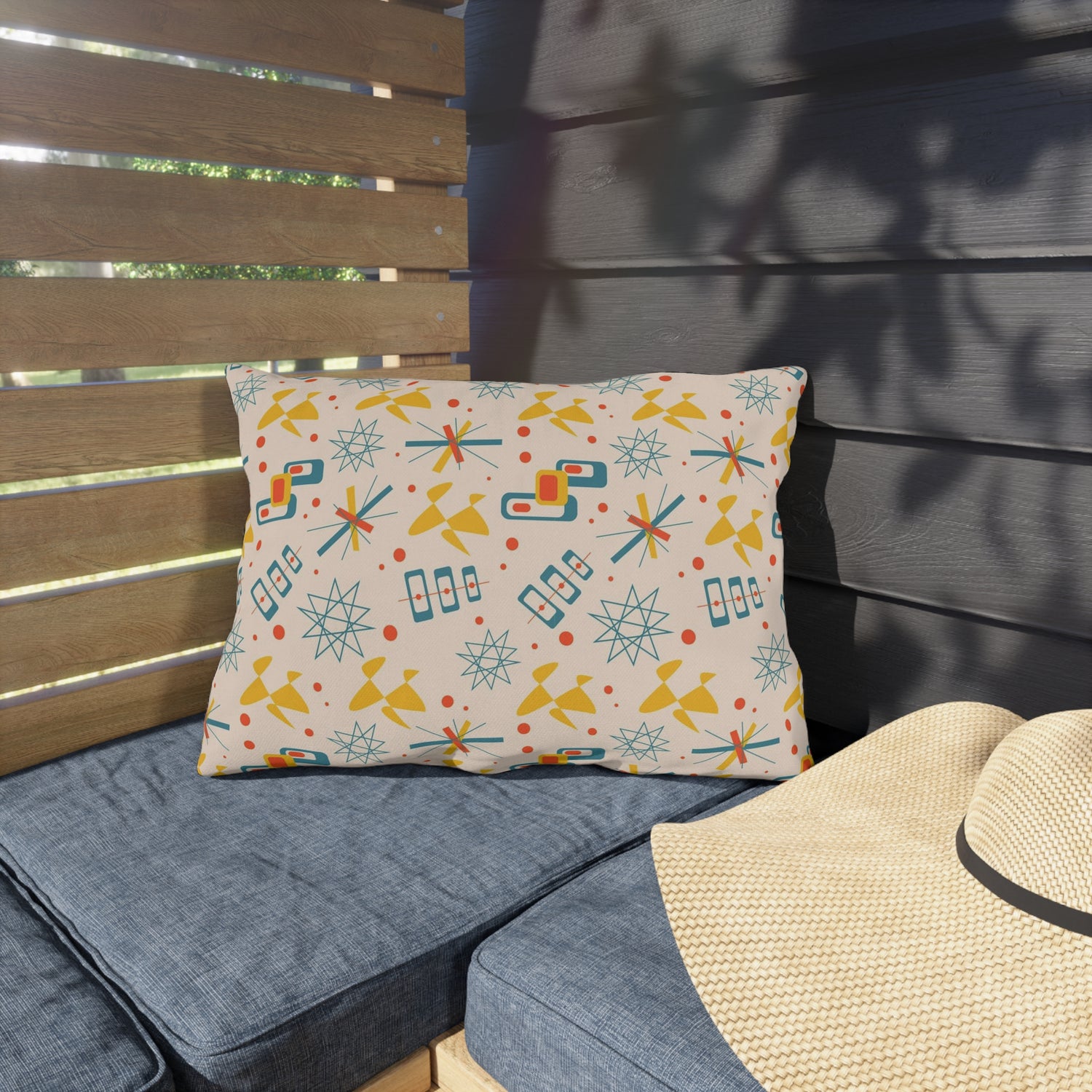 Mid Century Modern 50s Pattern, Mod Summer Outdoor Retro Pillows