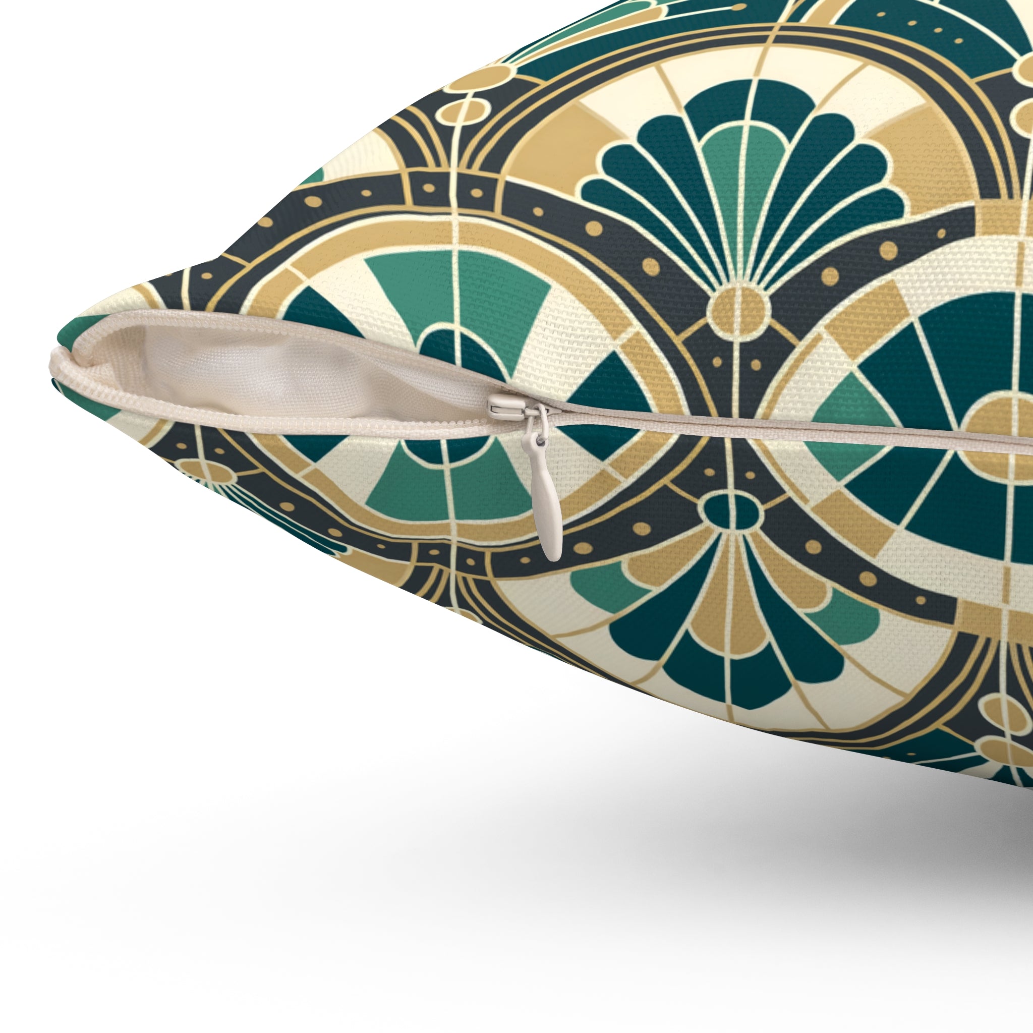Art Deco Peacock Inspired Pillow Cover and Insert