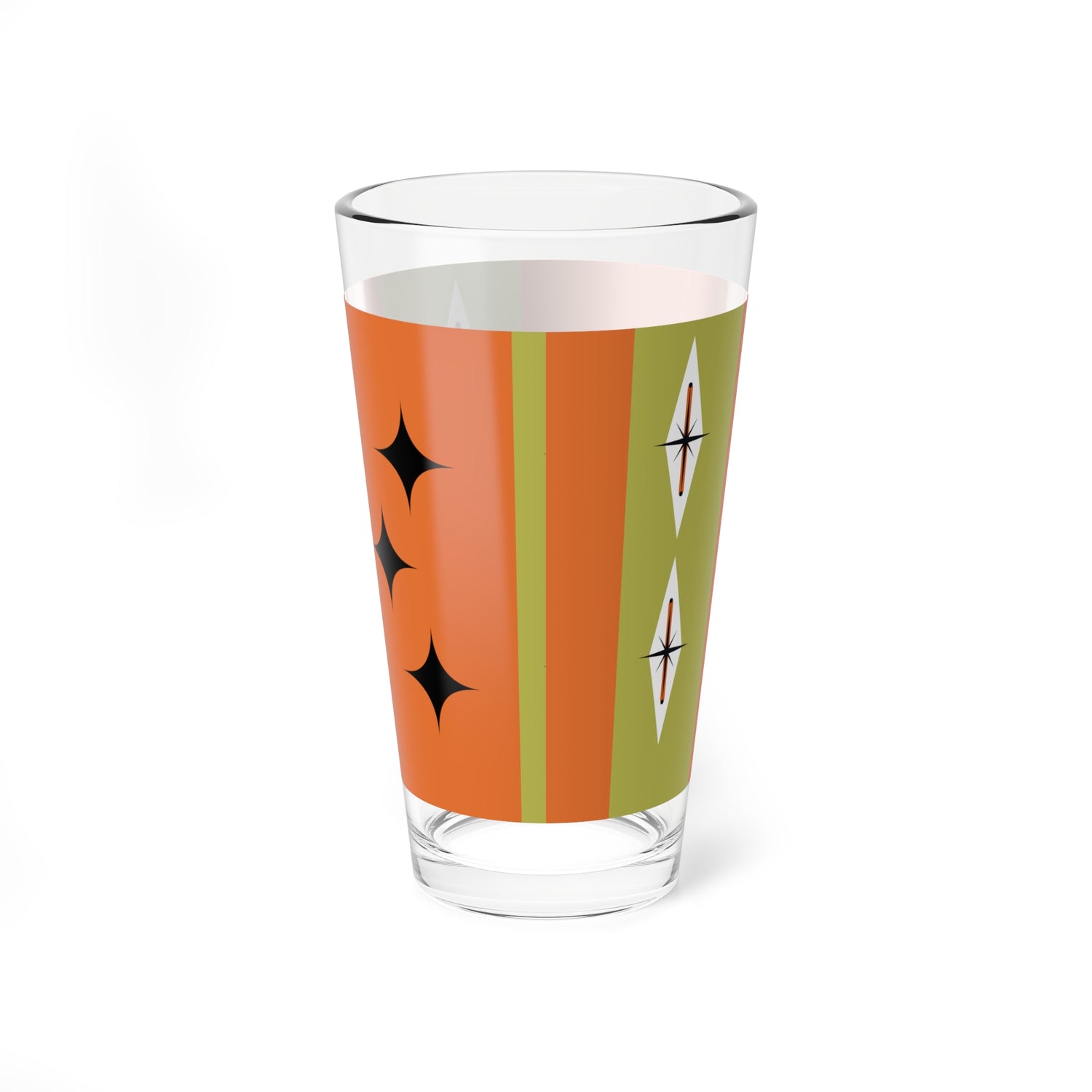Mid Century Modern Barware Starlite Lounge Atomic Retro Cat Glass - 16oz Cocktail Glass for Stylish Entertaining - Mid Century Modern Gal