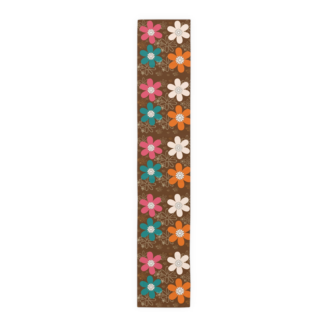 Retro Groovy Flower Power Mid Mod Brown Orange Teal Floral - Mid Century Modern Gal