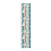 Kitschy Cat Cafe Aqua, Pink Bespoke Home Decor,  Mid Century Modern Table Runner - Mid Century Modern Gal