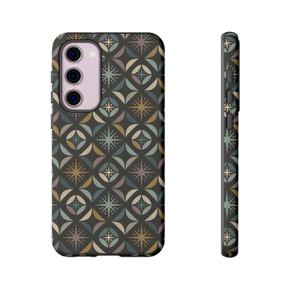 Mid Century Modern Elegant Gray Geometric Starburst Tough Phone Case