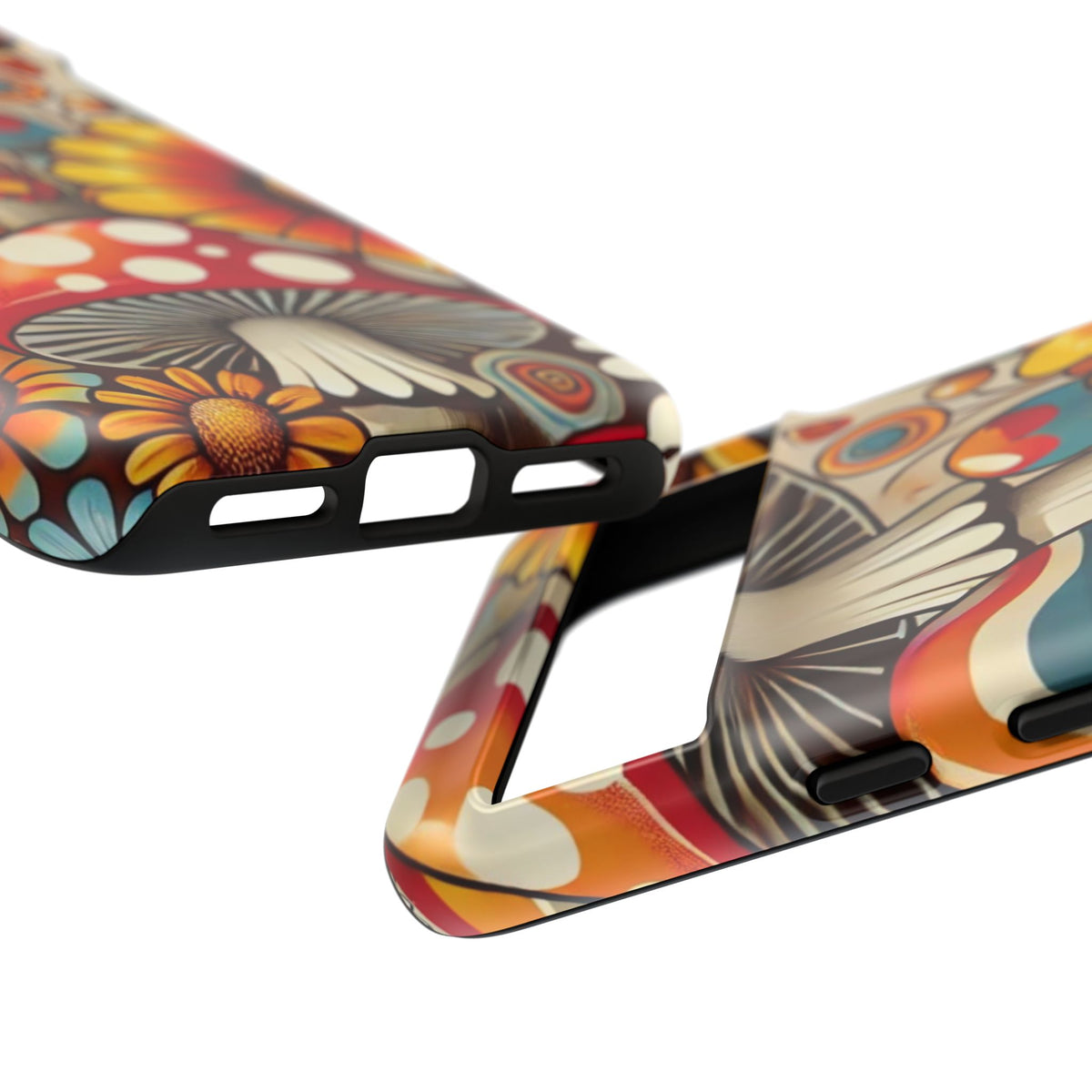 Colorful Mushroom Flower Phone Case - Boho Chic Design