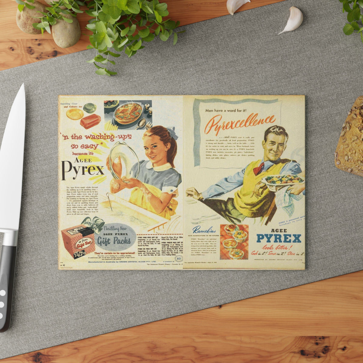 Vintage Ad 1940's, 50's Retro Kitchen, Collectors Mid Century Modern Cutting Board - Mid Century Modern Gal