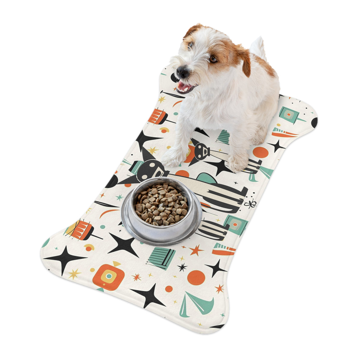 Atomic Space Dogs, Mid Century Modern Pet Feeding Mats - Mid Century Modern Gal
