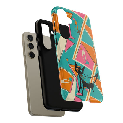 Atomic Cat Mid Mod Retro Cat Phone Case - Tough Cases for Stylish Cat Lovers