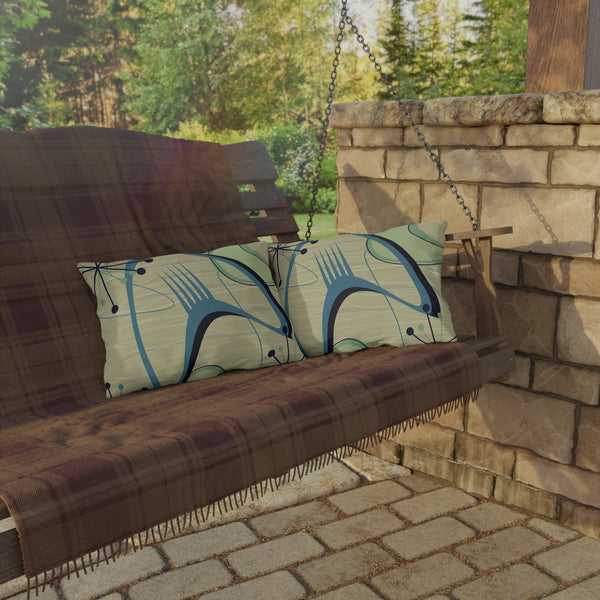 Mid Century Modern Atomic Boomerang Summer Garden Outdoor Pillows