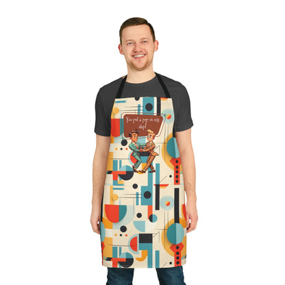 Mid Century Modern Bauhaus Geometric Mid Mod, Kitschy Retro Apron - Mid Century Modern Gal