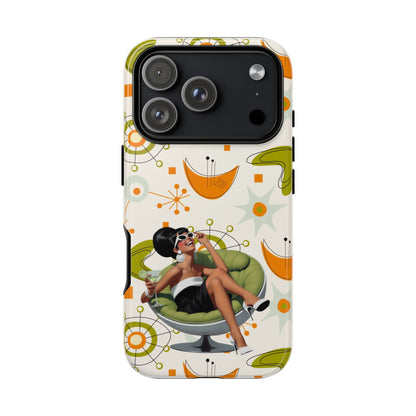 Mid Century Modern Atomic Starburst Mid Mod 60s Gal Retro Chic Tough Phone Case with Vintage Glamour Design